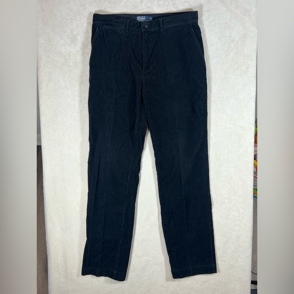 Men's Polo Ralph Lauren 32W 34L Black Corduroy Classic Chino Pants - Picture 2 of 9